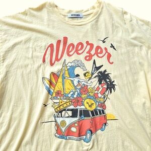 NWOT Daydreamer Weezer Collage OS Tee Yellow Fizz One Size (26” pit to pit)
